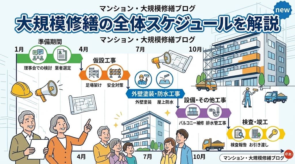 大規模修繕の全体スケジュールを解説