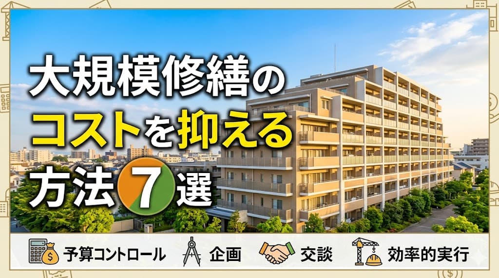 大規模修繕のコストを抑える方法7選