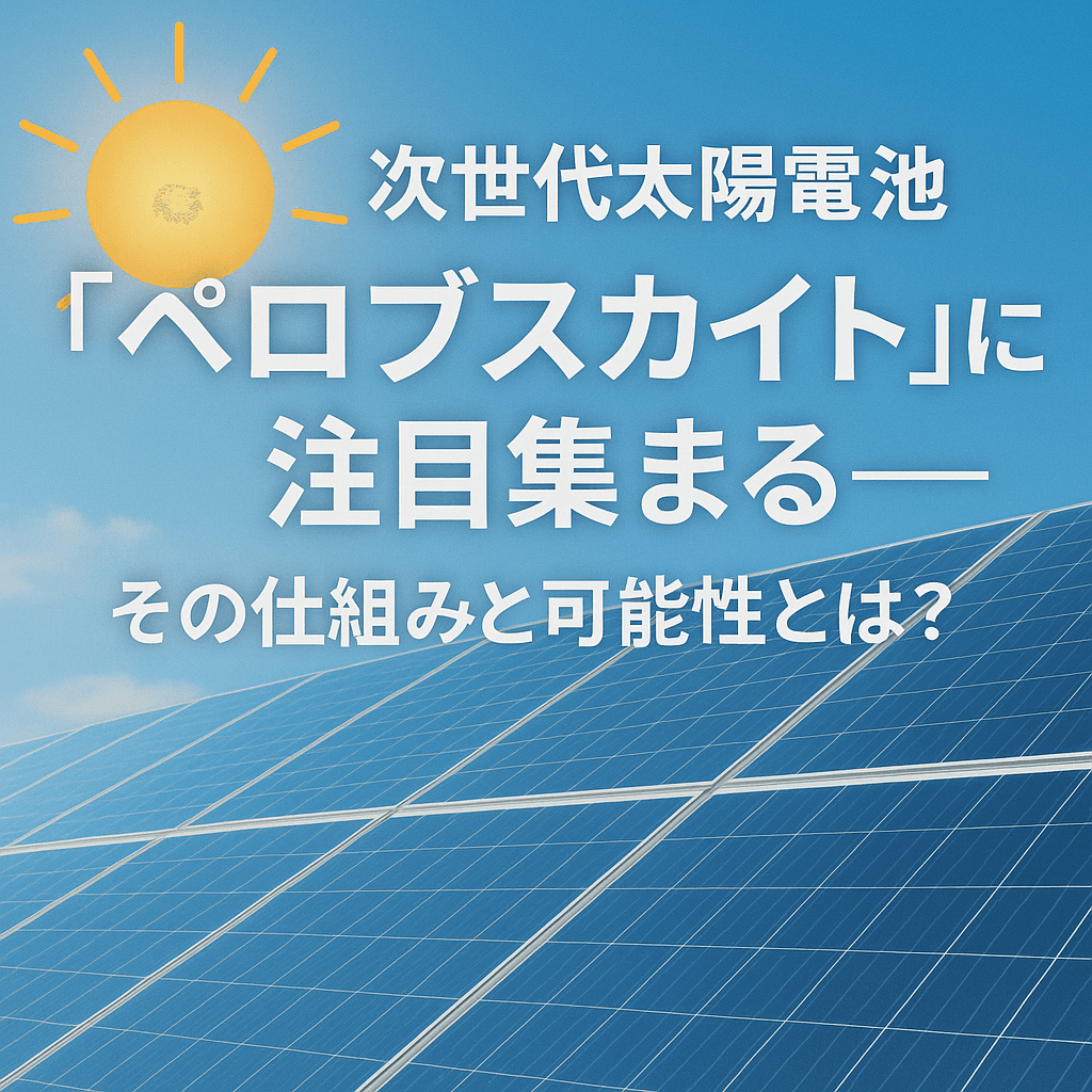 次世代太陽電池「ペロブスカイト」に注目集まる──その仕組みと可能性とは?