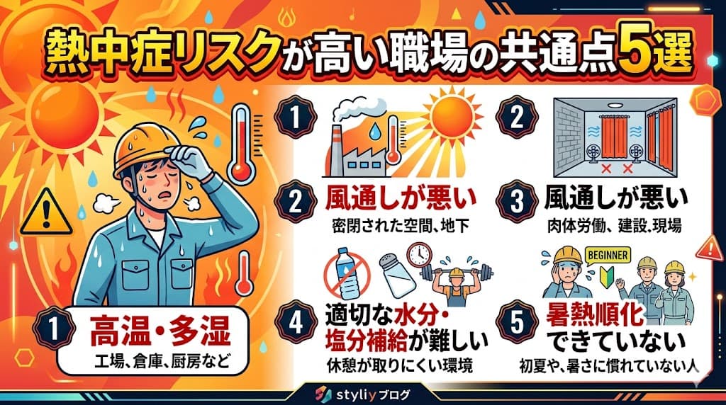熱中症リスクが高い職場の共通点5選