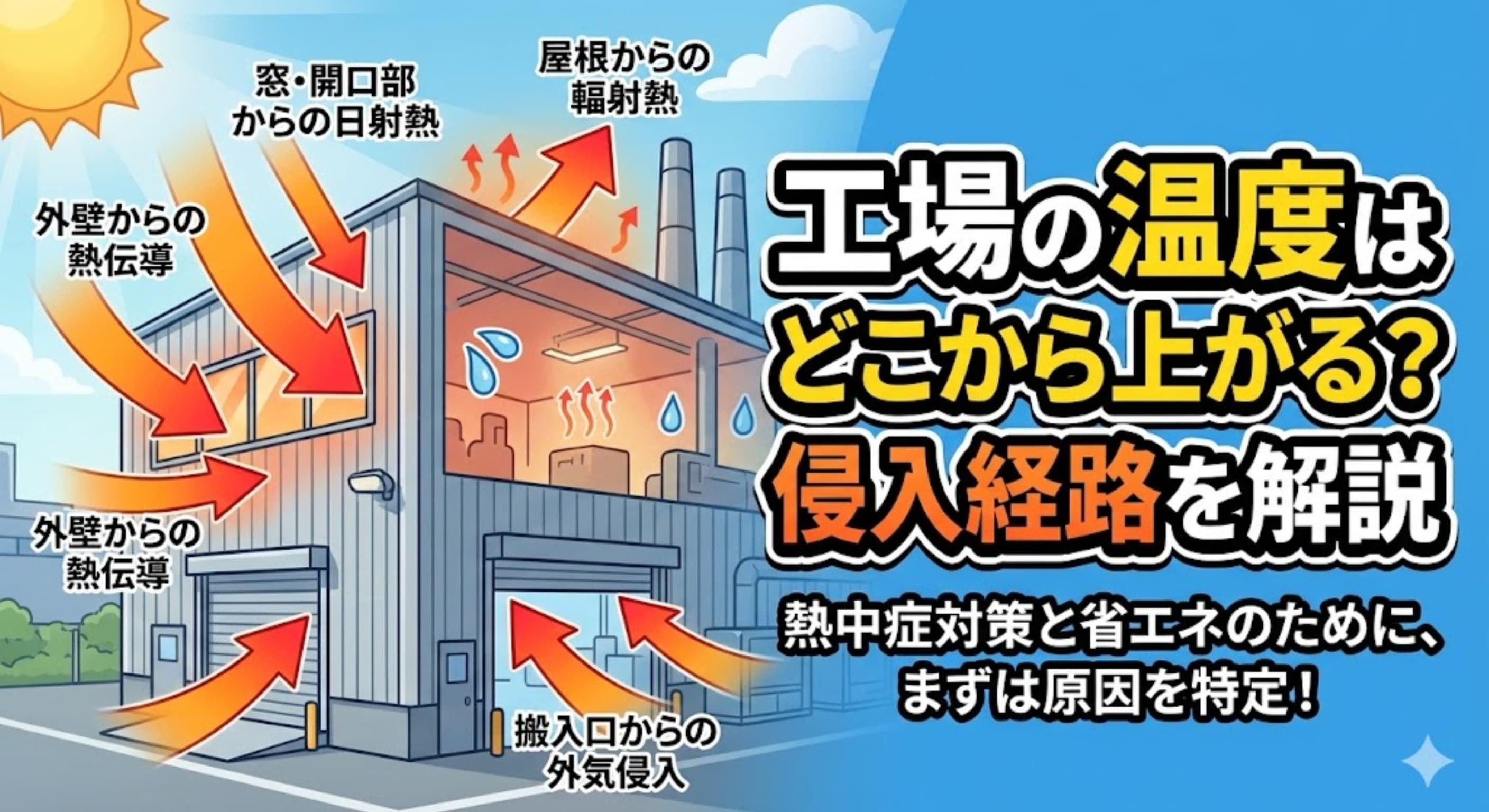 工場の温度はどこから上がる?侵入経路を解説